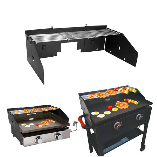 Petrirufun Adjustable Wind Screen and Griddle Warming Rack Set Fit for Griddle from 22