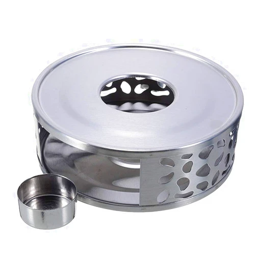 BSTOB Stainless Steel Teapot Warmer, Round Teapot Warmer Base with Tea Light Holder Hollow Frame Teapot Heater for Borosilicate Glass Teapots and More