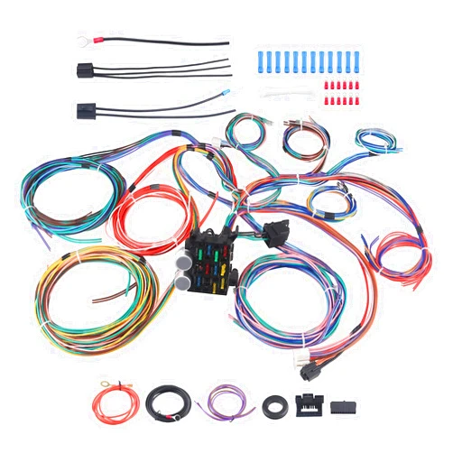 WMPHE Extra Long Wires 12 Circuit Wiring Harness Kit, Have More Functions Universal Fuses Wire Harness, Standalone Wiring Harness Compatible with Ford Chevy Mopar GM Hot Rod Rat Rod Truck and More