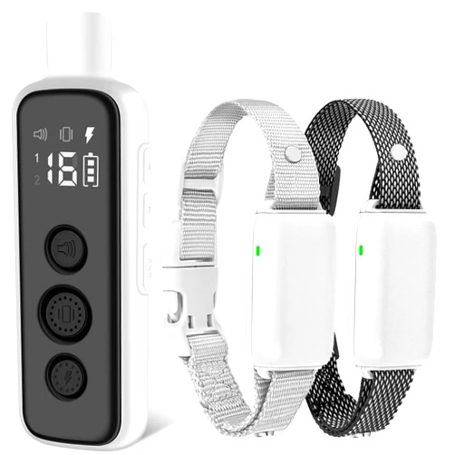 Bousnic Dog Shock Collar for 2 Dogs - (8-120lbs) Waterproof Rechargeable Electric Dog Training Collar with Remote for Small Medium Large Dogs with Beep Vibration Safe Shock Modes(Grey)