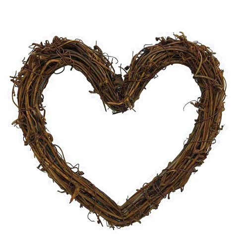 Queenland Natural Grapevine Wreath Heart Shape Rustic DIY Wreath Crafts Base for Christmas Wreath Door Garland Wedding Party Home Decoration Hanging Wreath 10 inches