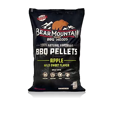 BEAR MOUNTAIN Premium BBQ WOODS Premium All Natural Hardwood Apple Smoker Pellets, 40 Pounds Apple 40 lb Bag