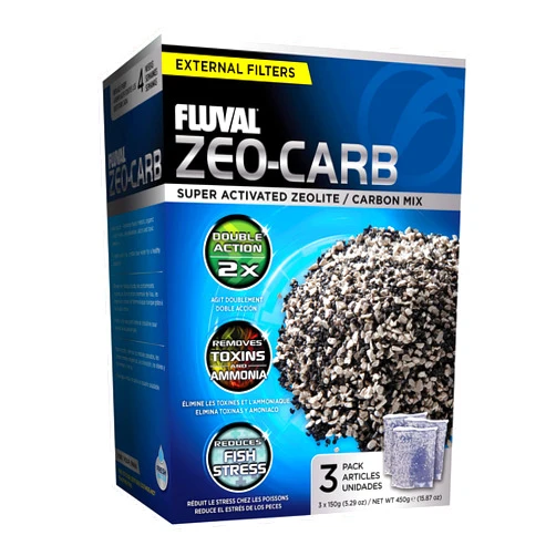 Fluval Zeo-Carb, Chemical Filter Media for Freshwater Aquariums, 150-gram Nylon Bags, A1490 , White, All Breed Sizes, pack of 1 (3 count)