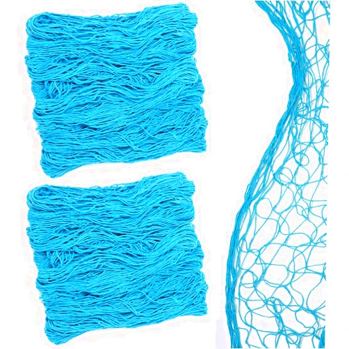 Bluetable Fish Net Decoration Nautical Netting Decor - Fishing Net Decor, Mermaid Birthday Decorations, Under the Sea Party, Pirate Party Fishnet, Decorative Beach Party, Baby Shark Ocean - Turquoise Color 48” x 144” Inches [2 Pack]