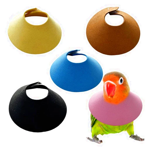 MiOYOOW 5PCS Bird Cone Collar, Pet Anti-bite Collars Adjustable Bird Neck Protective Recovery Cones for Cockatiel Lovebirds Cockatoo Parrots