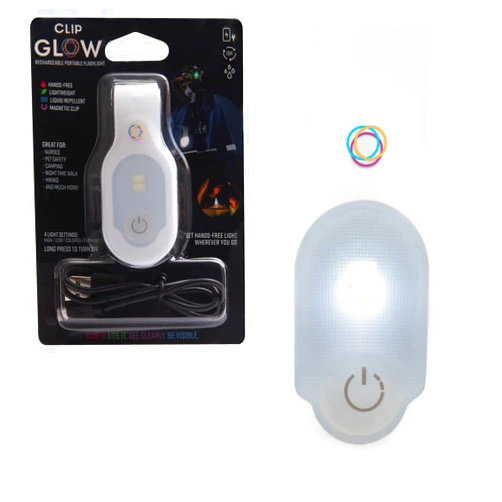 Lightsflo Clipglow Nurse Light Clip On Nursing Night Shift Light, Bright, Lightweight Magnetic, Portable, USB Rechargeable Flashlight for Badge, 8-10 Hours Battery|4 Light Settings 10-25 Lumens Nurse Gift|White