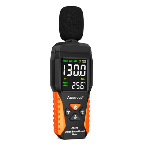 Aicevoos Decibel Meter Portable Sound Level Meter dB Meter decibel sound Meter Measuring 30~130 dB, Audible and Visual Alarms, MAX/MIN Noise Measurement