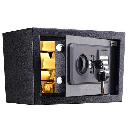 TENAMIC Safe Box 0.44 Cubic Feet Electronic Digital Security Box, Keypad Lock Box Cabinet Safes, Solid Alloy Steel Office Hotel Home Safe, Black