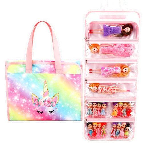 JIANYA Dolls Storage Bag Toys Display Carrying Storage Organizer Clear View Compatible with All Surprise Dolls Small Toy