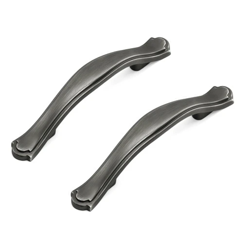 HESTIA HARDWARE 30 Pack | Antique Silver Cabinet Handles Pewter Brushed Cabinet Pulls, 3 Inch Hole Center Arch Pull Kitchen Hardware for Cabinets (Z8.30.B)