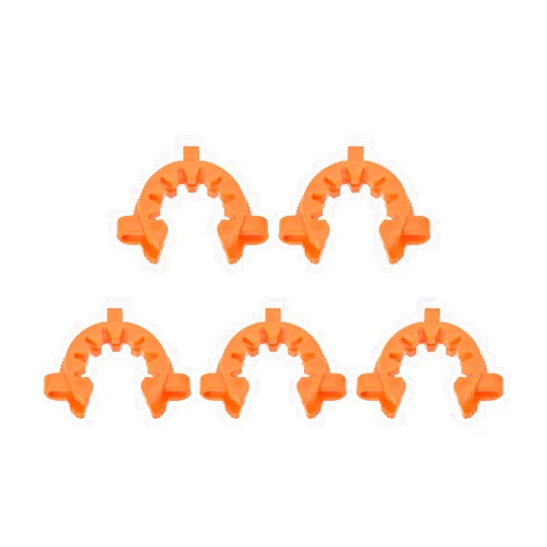 uxcell Lab Joint Clip Plastic Clamp Mounting Clips for 40/35 or 40/50 Glass Taper Joints Laboratory Connector Orange 5Pcs
