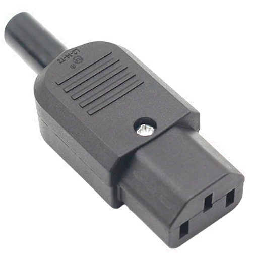 LANZMFG IEC Connector Assembly Adapter Rewirable Plug C13 C14 2Pack (Straight Female C13, Black)