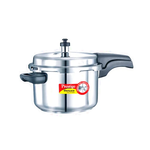 Prestige 4L Alpha Deluxe Induction Base Stainless Steel Pressure Cooker, 4.0-Liter , Silver