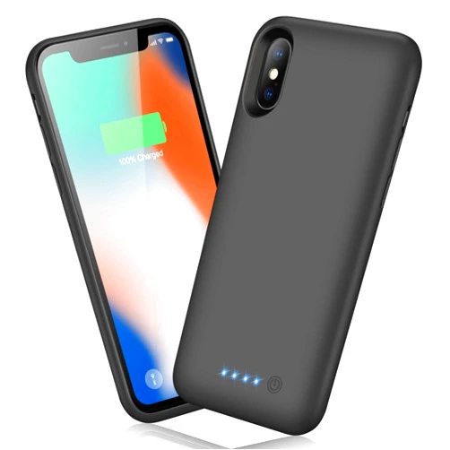 QTshine Battery Case for iPhone X/XS/10, [6500mAh] Protective Portable Charging Case Rechargeable Extended Battery Pack for Apple iPhone X/XS/10(5.8') Backup Power Bank Cover-Black