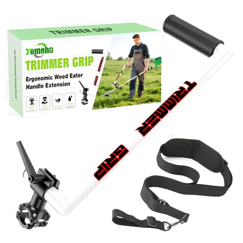 Yomoho Upgraded Ergonomic Trimmer Grip, String Trimmer Handle, with Trimmer Shoulder Harness, Weed Eater Handle Extension for Trimming, Weedeater Handle Grip for String Trimmer, Lawn Care and Landscaping