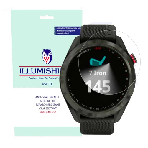 ILLUMISHIELD Matte Screen Protector Compatible with Garmin Approach S42 (6-Pack) Anti-Glare Shield Anti-Bubble and Anti-Fingerprint PET Film