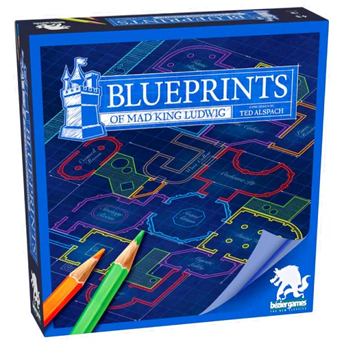 Bezier Games Blueprints of Mad King Ludwig - A Flip & Sketch Strategy Board Game by Bezier Games