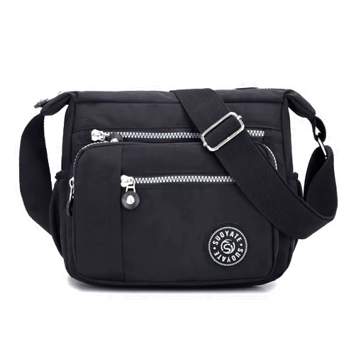 WITERY Nylon Crossboby Bag for Women - Waterproof Zipper Multi-pocket Travel Shoulder Bag Purse