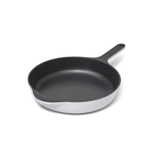 Caraway Cast Iron Skillet - 10.5” Enameled Cast Iron Pan With 3 Layer Enamel Coating - No Seasoning Required - Compatible With All Stovetops - Free From Forever Chemicals - Gray