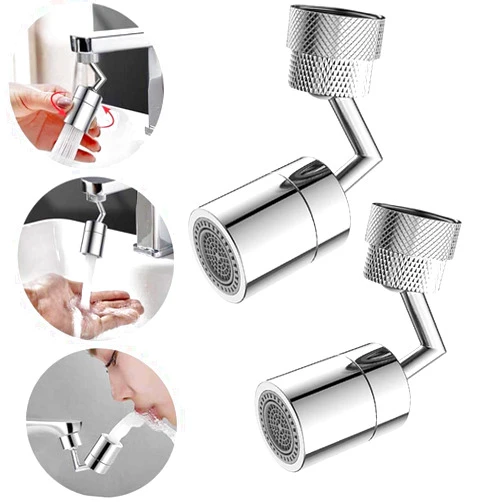 Flydancing 2Pcs Universal Splash Filter Faucet for Kitchen Bathroom, 720° Faucet Aerator, Water Saving Anti-Splash Leak Proof Faucet Aerator, Big Angle Large Flow Sink Sprayer Attachment(22-24 mm)
