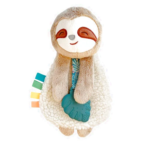 Itzy Ritzy - Itzy Lovey Including Teether, Textured Ribbons & Dangle Arms; Features Crinkle Sound, Sherpa Fabric and Minky Plush; Sloth