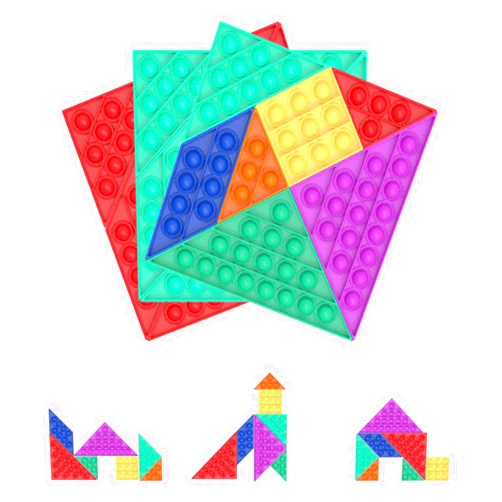 MOKILY Fidget Blocks pop Bubble and Decoration-Christmas Tree, Deer,Castle- Fidget neves, Puzzle Blocks-Early Eduction for Babies Over 6 Months (neves)