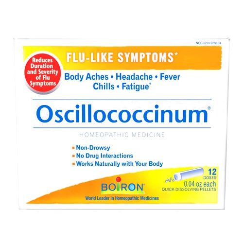 Boiron Oscillococcinum for Flu-like Symptoms Pellets, 12 Count (2 Pack)