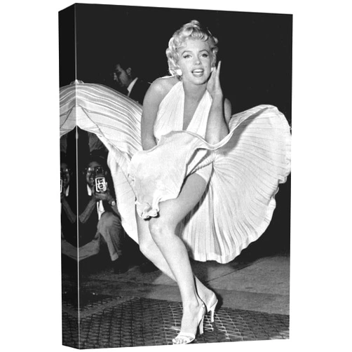 wall26 Canvas Print Wall Art Portrait of Marilyn Monroe with Dress People Pop Culture Historical Realism Famous Closeup Colorful Multicolor Classical for Living Room, Bedroom, Office - 12
