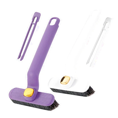 YIIAMOAHC 2pcs Multi-Functional Crevice Cleaning Brush，New 360 Degree Rotating Hard Bristle Crevice Gap Brush Tool for Kitchen, Bathroom, Terrace, RV（Purple and White）