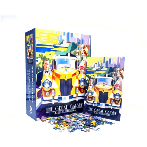 Generic The Great Gatsby Puzzle & Book Set – 1000-Piece Jigsaw Puzzle with Novel | Unique Literary Gift for Booklovers & Puzzle Enthusiasts