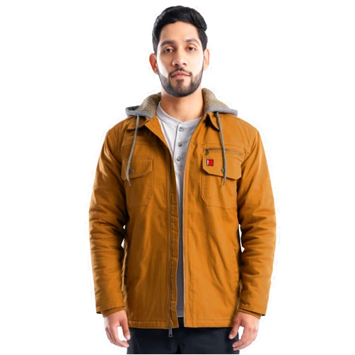 Wrangler Mens Quilted Lined Jacket With Sherpa Hood