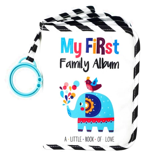 Urban Kiddy™ Baby's My First Family Album | Soft Photo Cloth Book Gift Set for Newborn Toddler & Kids (Elephant)