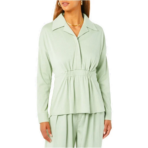 TEREA Women's Zoe Cinched Waist Oversized Shirt
