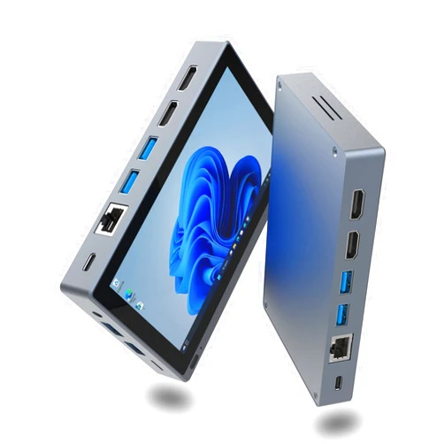 HIGOLE PC HIGOLEPC Mini PC Windows 11 PRO, Celeron J4125 Mini Computer, 8GB DDR4 128GB EMMC Mini Desktop Computer with IPS screen, WiFi 6.0, BT5.2, Gigabit Ethernet