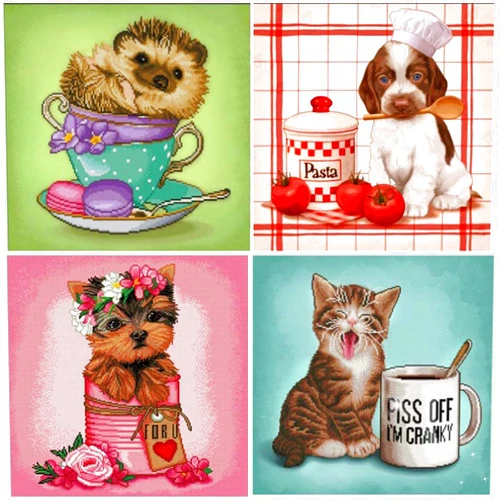 1tonine 4 Pack 5D Diamond Painting Kits for Adults - DIY Animal Diamond Art for Kids Full Drill Crystal Art for Home Wall Decor Diamond Dots - Fun Gifts for Women 13.8