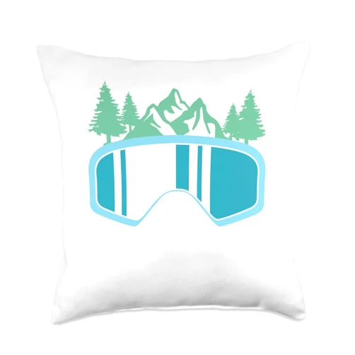 Freestyle Ski, Skiing Fan, Ski Slope, Ski Holiday Real Princess Wears Boots, Skiing, Female Skier Throw Pillow, 18x18, Multicolor