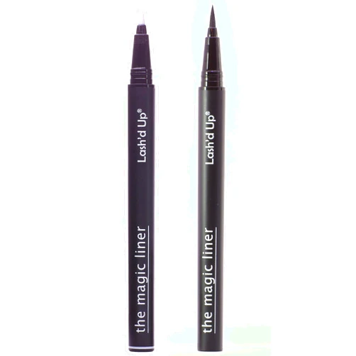 Lash'd Up Glue Liner Pen (Extra Strong, Clear & Black) Magic Self-Adhesive Eyeliner Full-size 0.032 Oz. (2 PCS, Clear & Black, Extra Strong)