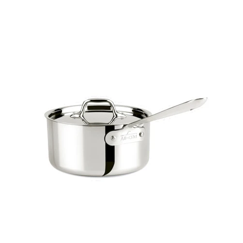 All-Clad D3 3-Ply Stainless Steel Sauce Pan with Lid 3 Quart, Induction, Oven Broiler Safe 600F, Multipurpose, Compatible w/ All Cooktops, For Restaurant or Home Kitchen, Pots & Pans, Cookware, Silver