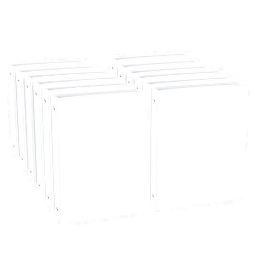 CIXILDTS 1-inch Round Ring Binder, Standard 3 Ring Binder Fit Letter Size Paper, Presentation View Binders, White,12-Pack