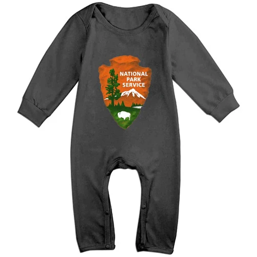 LittleHorn National Park Service Baby Footed Romper Long Sleeve Bodysuit Jumpsuit Outfits