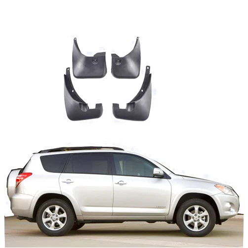 EDEMCO Compatible with Toyota RAV4 No Flare 2006-2012, 4Pcs Car Fenders Splash Guards Anti-Sand Mud Flaps Front and Rear Wheels Mudguards Accessories