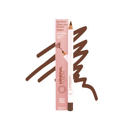 Mineral Fusion Eye Pencil, Dark Brown Eyeliner with Soothing Chamomile, Meadowfoam & Vitamin E, Velvety Smooth, Hypoallergenic Eye Makeup to Line & Define, Long-Lasting Eyeliner Pencil, Touch, 0.04 Oz
