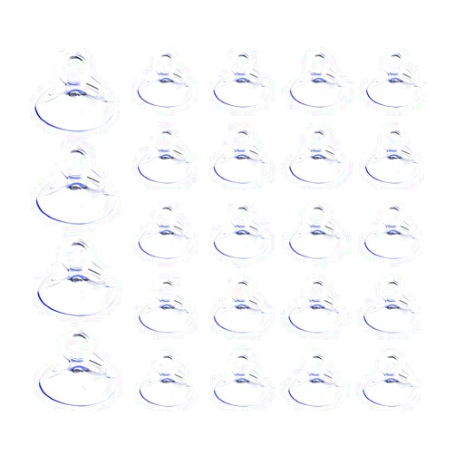 Sylvil 24 PCS Car Glass Windshield Suction Cups, Window Shade Sun Visor Dovetail Sucker Hooks with Pull Ring, PVC Suction Cups for Window Visor Kitchen Bathroom, Car Accessories (1.8 inch)