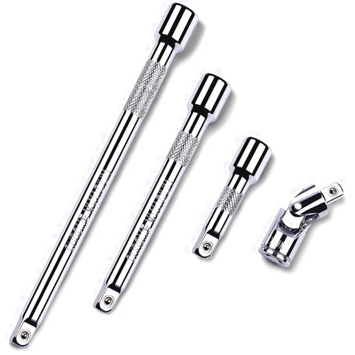 StrugDeas 4 Piece 1/4 Inch Drive Extension Bar Set, 1/4 Inch Drive Socket Extension Set Includes 2, 4, and 6 Inch Extensions and 1/4 Inch drive Universal Joint Socket