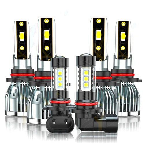 SYJIIP Compatible with 2003 2004 2005 2006 FORD EXPEDITION Headlight Bulbs, 9005/HB3/H10 High Beam + 9006/HB4 Low Beam + 9145/H10 Fog Lights, 20000LM 6000K Cool White, Pack of 6