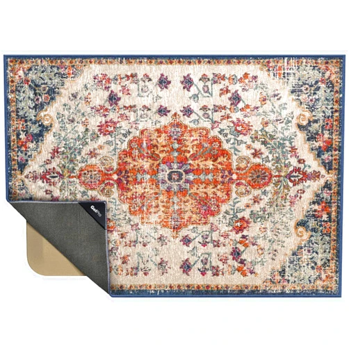 GelPro Nevermove Artisan Accent Machine-Washable Chenille Textured GellyGrippers, 24x34, Taryn Wildberry Rug + Comfort Mat