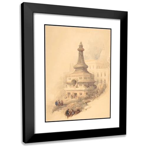 ArtDirect David Roberts 14x18 Black Modern Frame and Double Matted Museum Art Print Titled - Oriental Scene (1838)