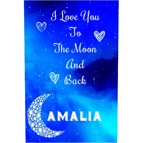 Trlen Chhan Amalia - I Love you to The Moon and Back: Amalia Personalized Journal Notebook Gift For Your Wife Or Girl Friend - Gifts For Her with Moon Diamond