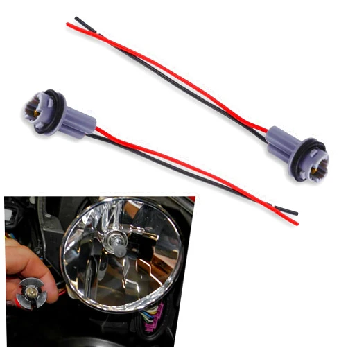 Gunroil 2 Pack Car Harness Pigtail Socket for Turn Signal Lights, T10 T13 T15 Vehicle Wiring Harness Connector, Universal Waterproof Automotive Brake Light Cable Harness Replacement (Grey)