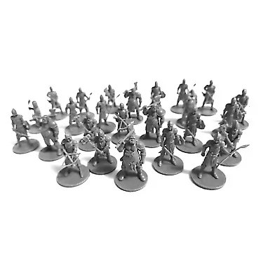 DRUNK'N DRAGON DND Guards Minis 25 Fantasy Miniatures for Tabletop/Dungeons and Dragons Roleplaying Games - Bulk Minis Unpainted- Figures Starter Set - Compatible with DND